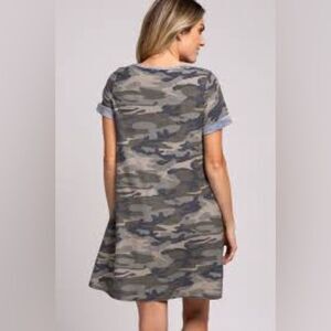Reborn J Army Gray Green Camo Knit Dress